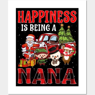 Happiness Is Being A Nana Christmas Posters and Art